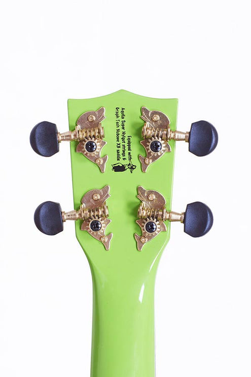 soprano ukulele, green, with bag