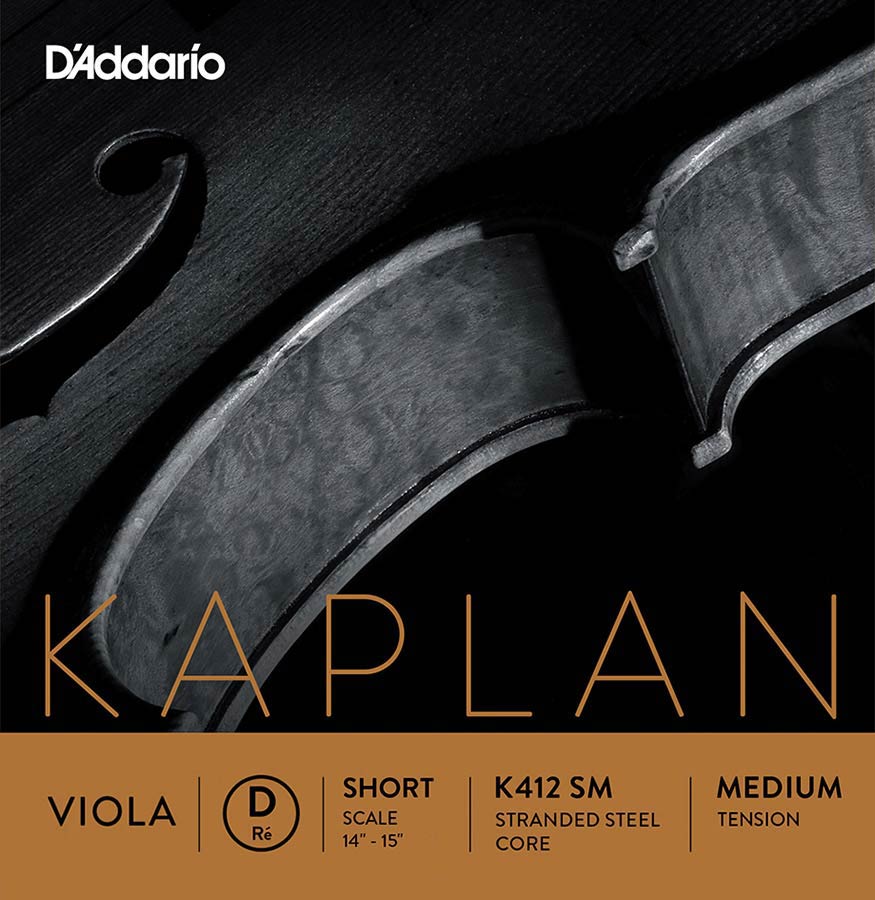 D'Addario K412-SM Altvioolsnaar D-2 stranded steel aluminium Omwonden short scale Medium tension