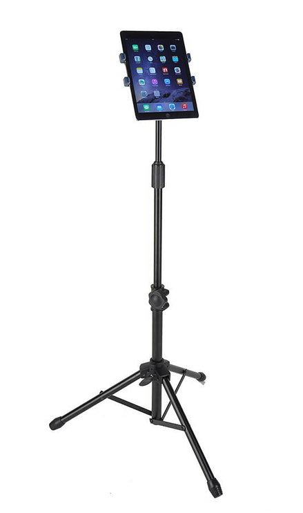 universal tablet stand, height adjustable 68-144cm, with 360° spring loaded clamping system