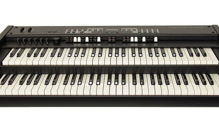 dual manual midi controller, 2x 61 waterfall keys, 20 drawbars, 6 pots, fully programmable