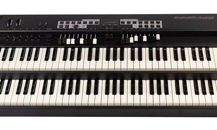 dual manual midi controller, 2x 61 waterfall keys, 20 drawbars, 6 pots, fully programmable