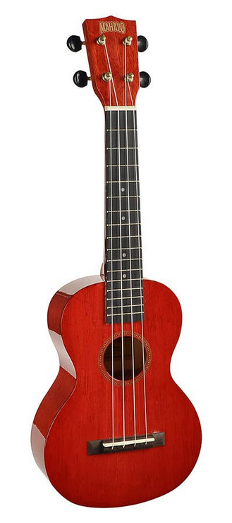 concert ukulele, transparent wine red, with bag