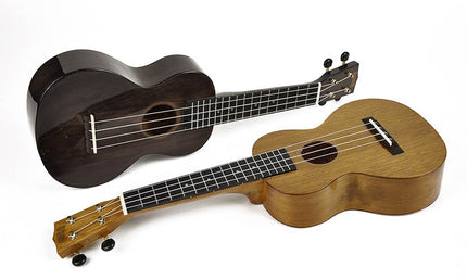 concert ukulele, wide-neck, transparent black, with bag