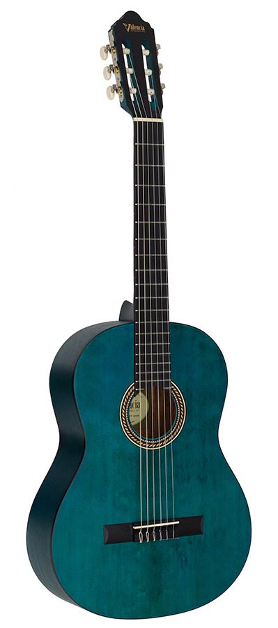 Valencia - VC204TBU - Classic Guitar 4/4 – Transparent Blue