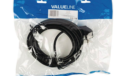 power cable, black, 3 x 0,75 mm, Schuko to C5, 250 volt, 5 meter