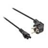 power cable, black, 3 x 0,75 mm, Schuko to C5, 250 volt, 5 meter