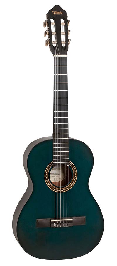 Valencia - VC203TBU - Classic Guitar 3/4 – Transparent Blue