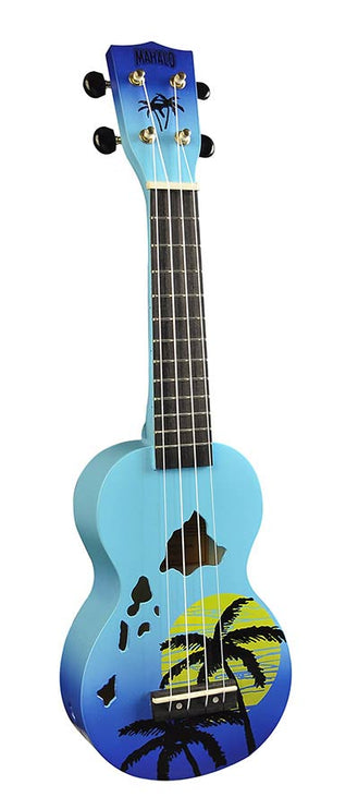 soprano ukulele HAWAII, blue burst, with bag