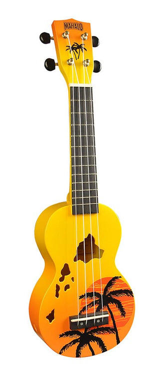 soprano ukulele HAWAII, orange burst, with bag