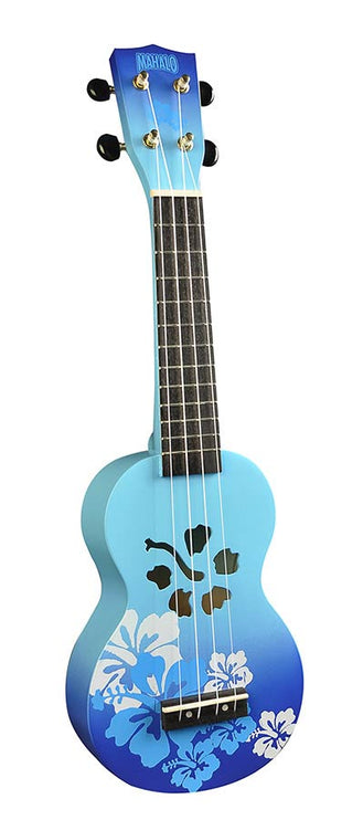 soprano ukulele HIBISCUS, blue burst, with bag