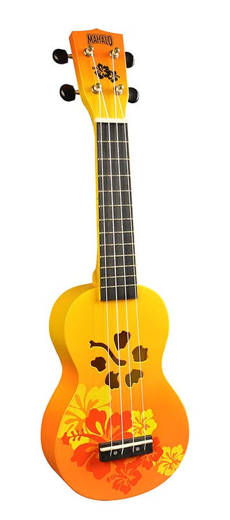 soprano ukulele HIBISCUS, orange burst, with bag