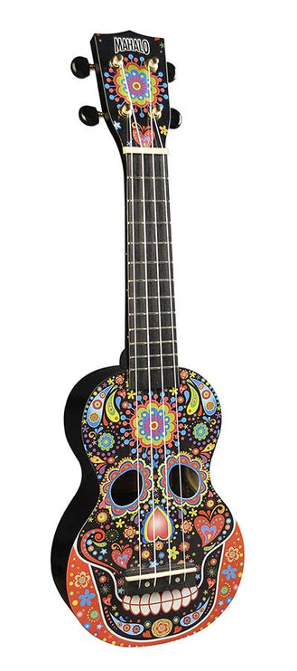 soprano ukulele SKULL, black, with bag