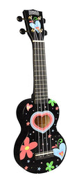 soprano ukulele HEART, black, with bag