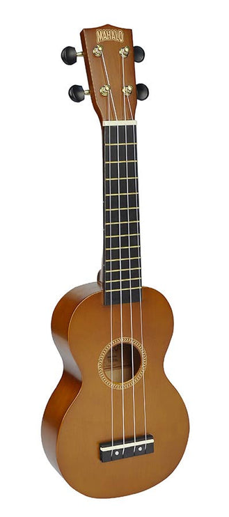 soprano ukulele, transparent brown, with bag