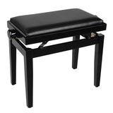 Boston - PB1/1025 - Piano Bench - Adjustable Seat (55,5x32,5x48-56cm), Glossy Black With Black Vinyl Seat