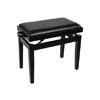 piano bench with adjustable seat (55,5x32,5x48-56cm), glossy black with black vinyl seat