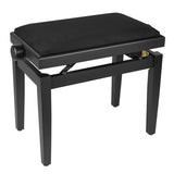 Boston - PB1/1520 - Piano Bench - Adjustable Seat (55,5x32,5x48-56cm), Satin Black With Black Velvet Seat