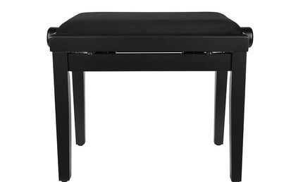 piano bench with adjustable seat (55,5x32,5x48-56cm), satin black with black velvet seat