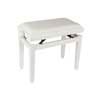 piano bench with adjustable seat (55,5x32,5x48-56cm), satin white with white velvet seat