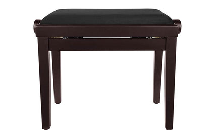 piano bench with adjustable seat (55,5x32,5x48-56cm), satin rosewood with black velvet seat