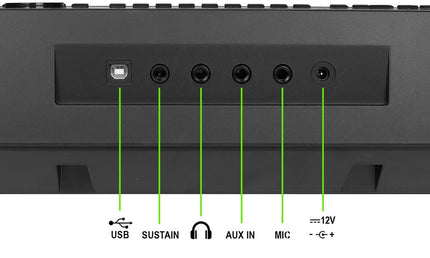 keyboard, 61 touch sensitive keys, 2 x 3 watt