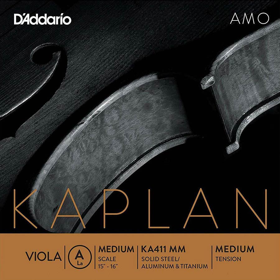 D'Addario KA411-MM Altviool string A-1 solid steel Titanium Omwonden Medium scale Medium tension