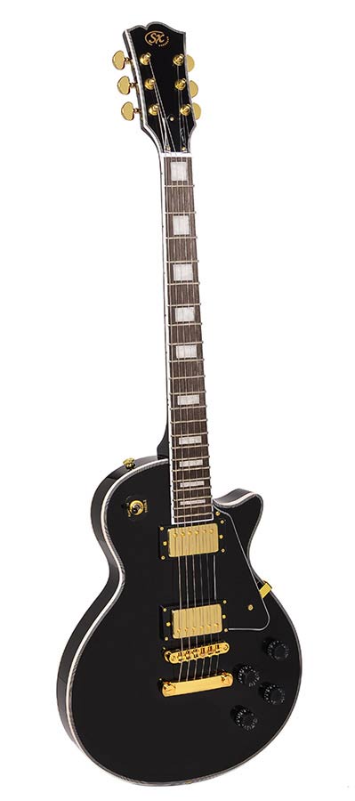 SX EH3-BK Custom Single-Cut elektrische gitaar – zwart
