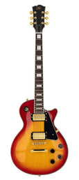 LP Custom style electric guitar, mahagony body, plain maple top, set neck, cherry sunburst