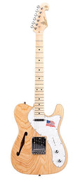 ASH Series thinline Teaser style electric guitar, American swamp ash, maple fb, natural