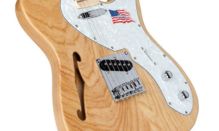 ASH Series thinline Teaser style electric guitar, American swamp ash, maple fb, natural