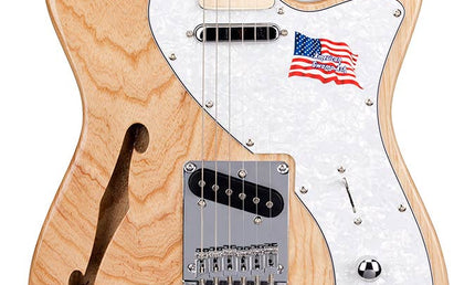 ASH Series thinline Teaser style electric guitar, American swamp ash, maple fb, natural