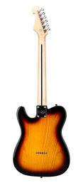 ASH Series thinline Teaser style electric guitar, American swamp ash, maple fb, 3 tone sunburst