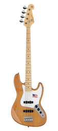 J-style electric bass guitar, American alder, natural