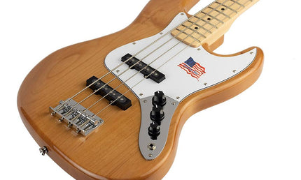 J-style electric bass guitar, American alder, natural