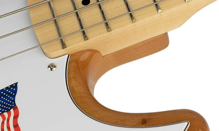 J-style electric bass guitar, American alder, natural