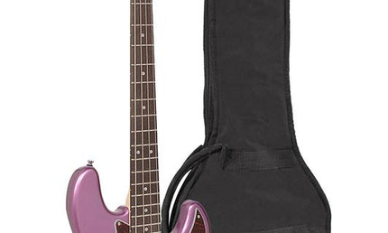 J-style electric bass guitar, midnight purple, with gig bag