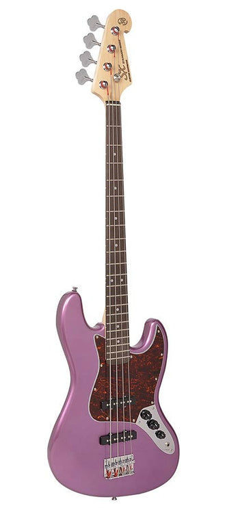 J-style electric bass guitar, midnight purple, with gig bag