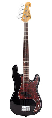 SX BD2/BK P-Style elektrische basgitaar zwart met gigbag