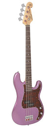 P-style electric bass guitar, midnight purple, with gig bag