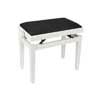 piano bench with adjustable seat (55,5x32,5x48-56cm), satin white with black velvet seat