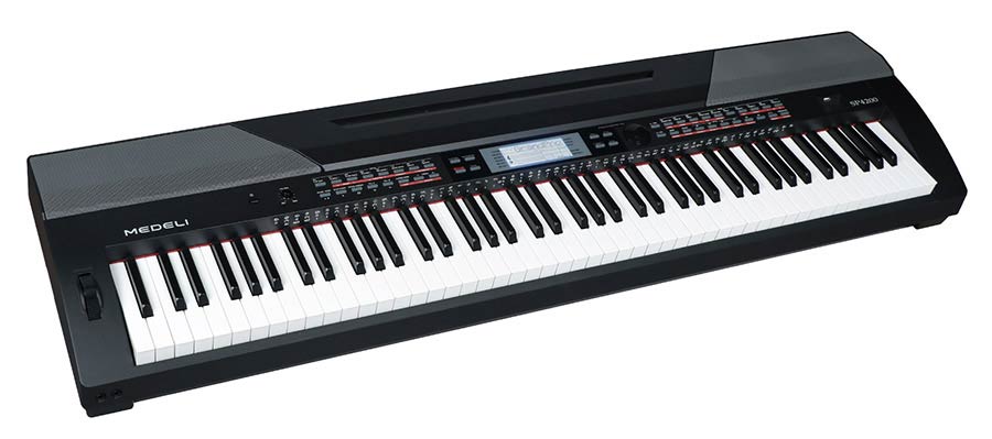 digital stage piano with accompaniment, 88 keys hammer action (K6), 2 x 20 watt - black