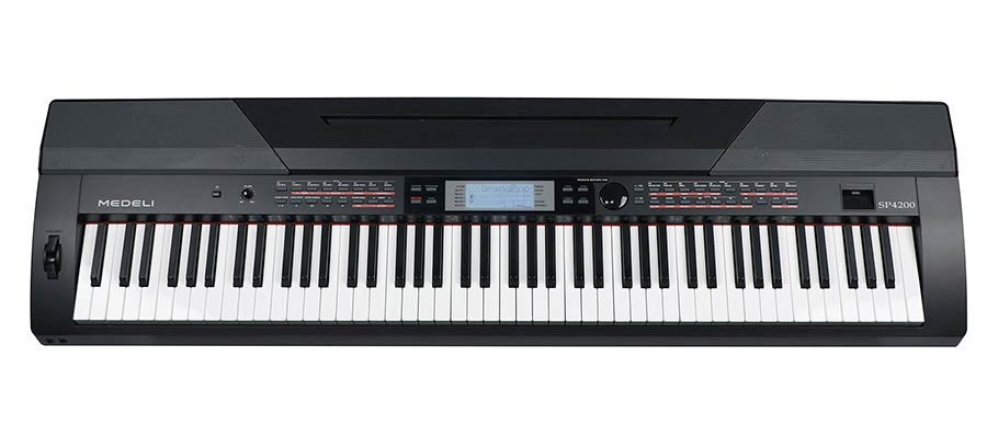 digital stage piano with accompaniment, 88 keys hammer action (K6), 2 x 20 watt - black