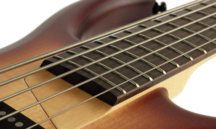 alder + solid maple 5-string bass guitar brown