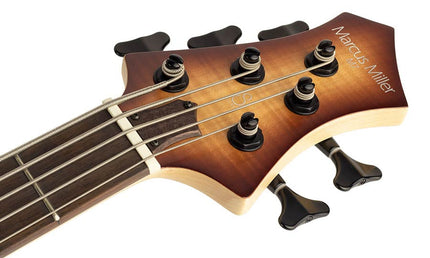 alder + solid maple 5-string bass guitar brown