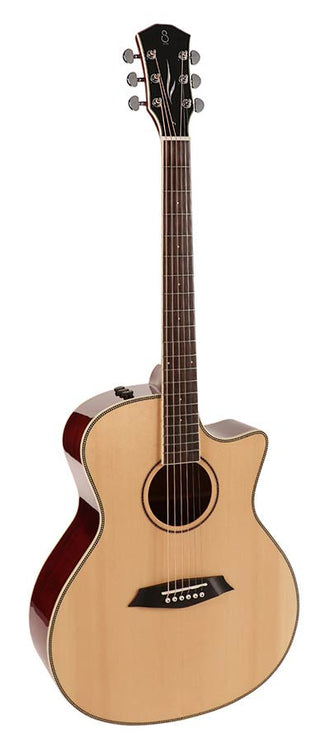 acoustic grand auditorium guitar with SIB electronics and cutaway, natural