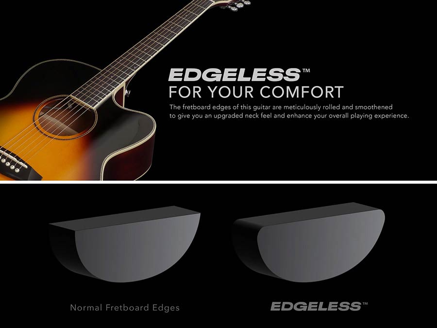 Sire Guitars - A3gsnt - Acoustic Grand Auditorium Guitar with Sib Electronics and Cutaway – Natural