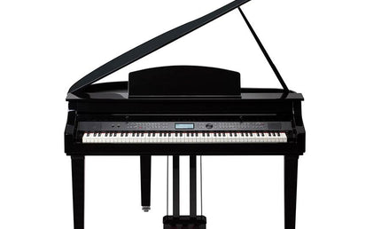 digital baby grand piano, 88 keys graded hammer action, triple sensor (K8), 2 x 100 watt - black