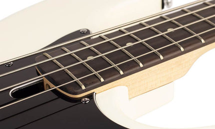 4-string active bass guitar antique white