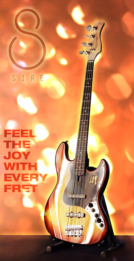 Sire Basses - V3+ 4/ts - 4-String Active Bass Guitar – Tobacco Sunburst