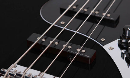 4-string active bass guitar black